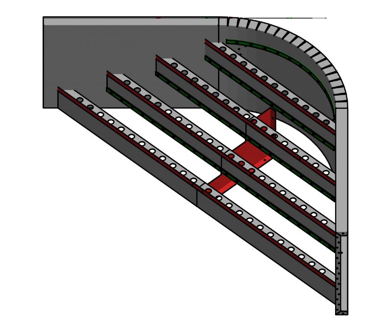 4' Radius Steel Corner Step 4 Tread 48" (10' x 10')